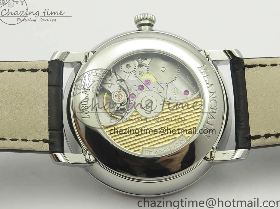 0512 FlexibleFit Villeret Quantième Complet 8 Jours SS Complicated Function OMF 1:1 Best Edition White Dial on Black Leather Strap A 7984